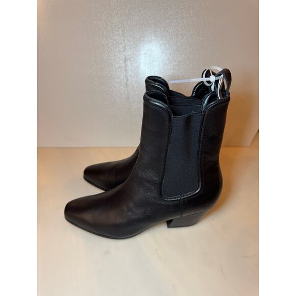 Veronica Beard Black Leather Lada Chelsea Boots - Size 9 - Picture 2 of 8